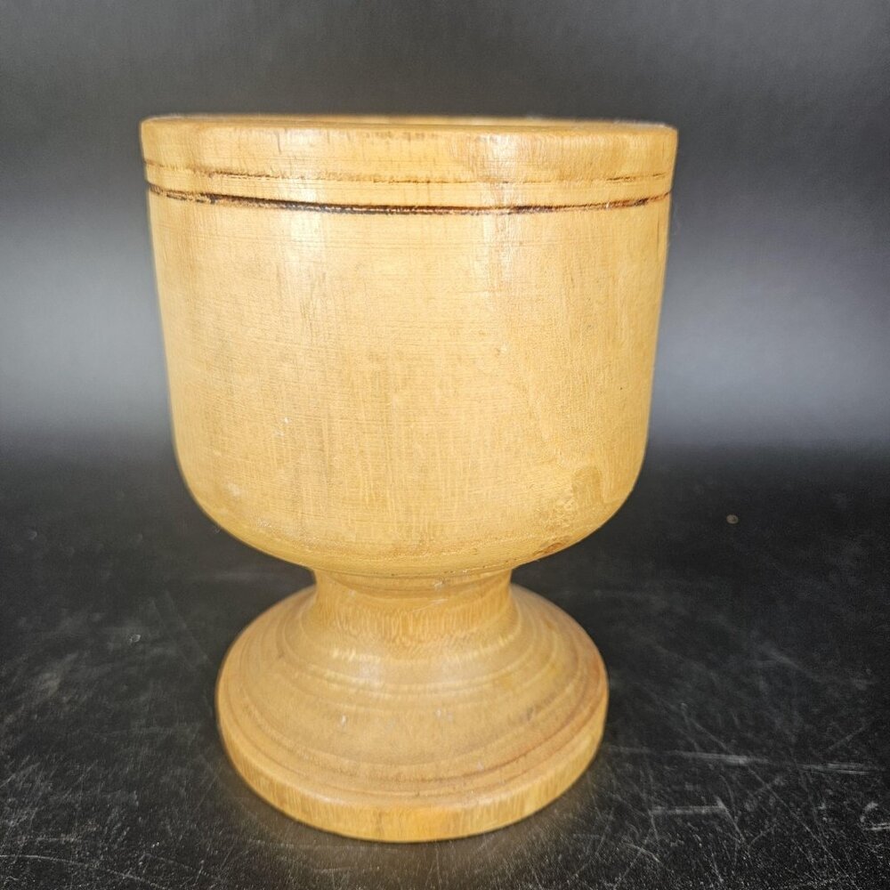 Hand Turned Wooden Goblet Chalice Pedestal Cup Vase Rustic Farmhouse Decor Boho